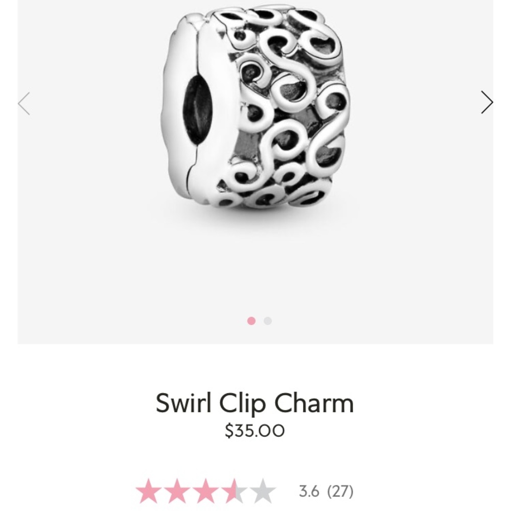 Pandora swirl clip charm